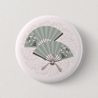 Asiatische Blumenfreunde Rosa Blütenkunst Button