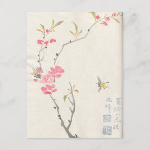 Asiatische Blüten Vintag Postkarte