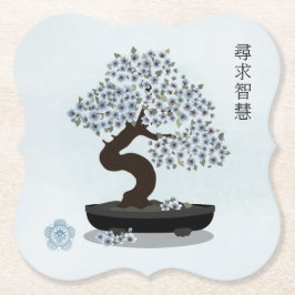 Asiatische Blütenblütengrafik Untersetzer