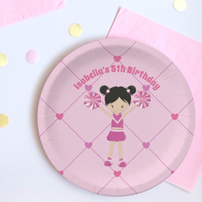 Asiatische Chefin Niedlich Pink Custom Birthday Pa Pappteller (Von Creator hochgeladen)