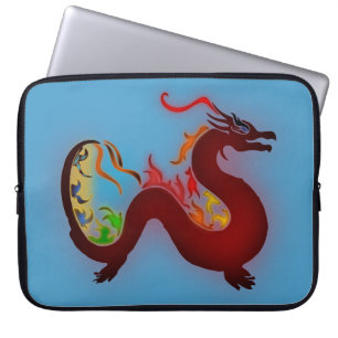 Asiatische Drachenblau Laptopschutzhülle
