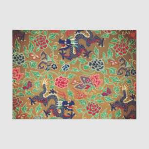ASIATISCHE DRAGONEN MIT SCHALTFLÄCHE SEIDENPAPIER