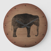 Asiatische Elefant-Silhouette Rustikaler Stil