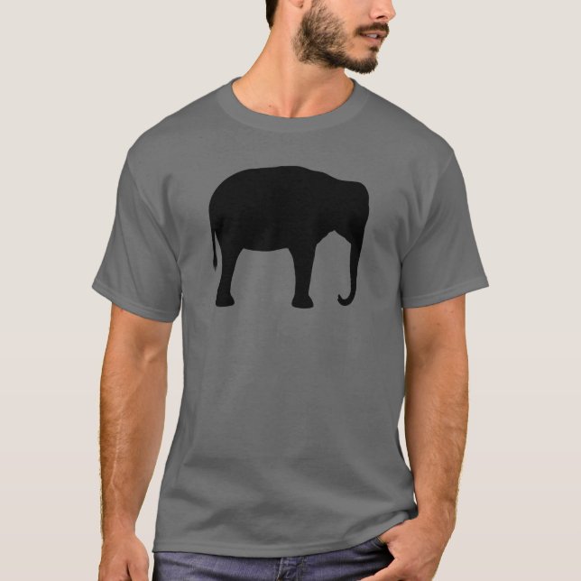 Asiatische Elefant-Silhouette T-Shirt (Vorderseite)
