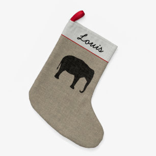 Asiatische Elefant-Silhouette Wildlife Holiday X Kleiner Weihnachtsstrumpf