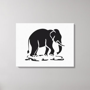 Asiatische Elefanten stehen vor thailändischem Ele Leinwanddruck