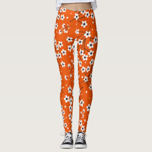 Asiatische Eleganz: Rote Blume Nahtlose Printwerbu Leggings
