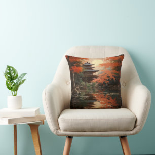 Asiatische Falllandschaft Kissen