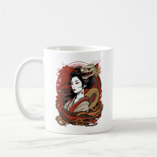 Asiatische Frau Chinesischer Drache Kaffeetasse