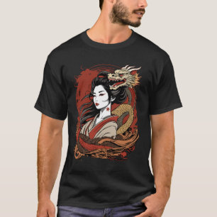 Asiatische Frau   Chinesischer Drache T-Shirt