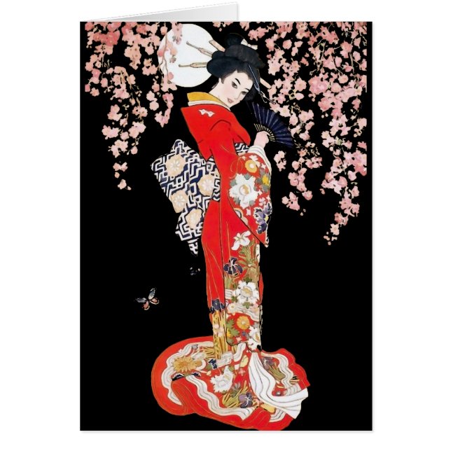 Asiatische Frau mit Kirschblüten-Nacht (Vorne)