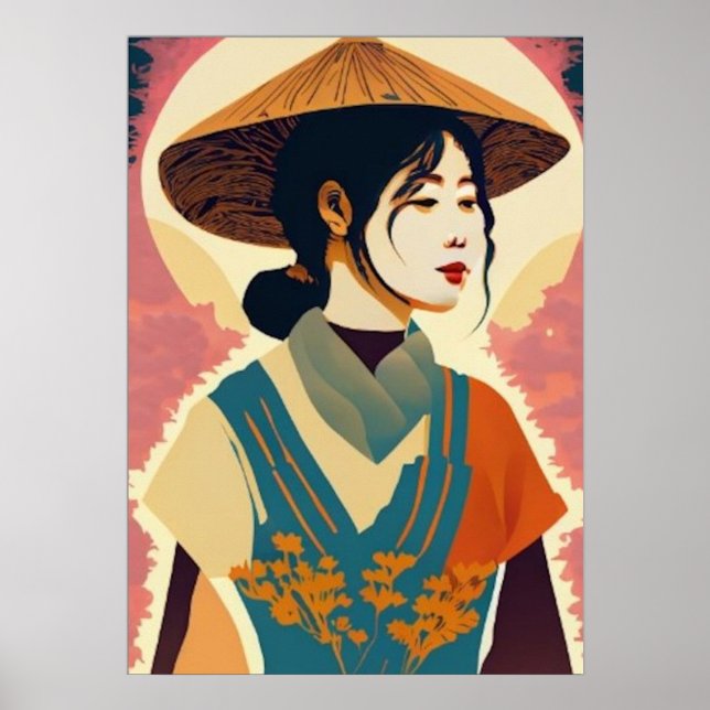 Asiatische Frau Poster (Vorne)
