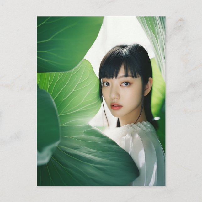 Asiatische Frau Postkarte (Vorderseite)