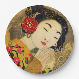 Asiatische Frauensammlung Pappteller