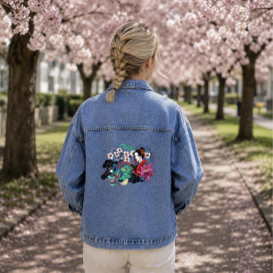Asiatische Geisha-Drache Kirschblüten Blau Jeansjacke