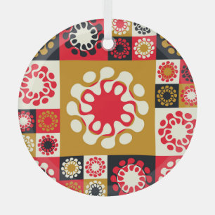 Asiatische Gold roten Mosaik, ethnischer Stil. Ornament Aus Glas