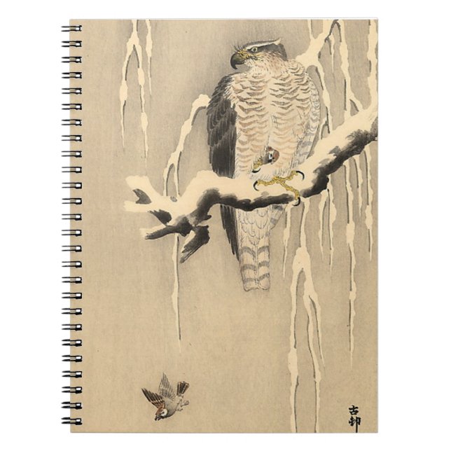 Asiatische Goshawk-Malerei Notizblock (Vorderseite)