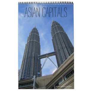 asiatische Hauptstädte (mit Standorten) 2026 Kalender