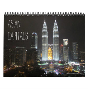 asiatische Hauptstädte (mit Standorten) 2027 Kalender
