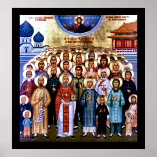 Asiatische Heilige und Jesus Poster