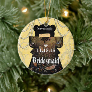 Asiatische Kimono Birdesmaid gibt Korallenveränder Keramikornament