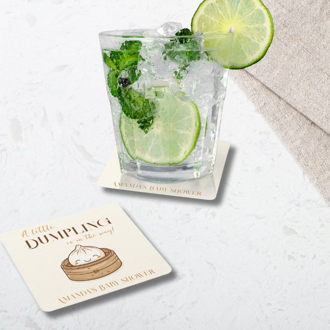 Asiatische Kleine Dumpling Kawaii Babydusche Rechteckiger Pappuntersetzer (Von Creator hochgeladen)