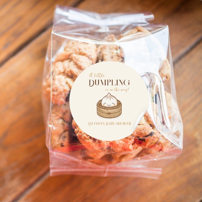 Asiatische Kleine Dumpling Kawaii Babydusche Runder Aufkleber (Von Creator hochgeladen)