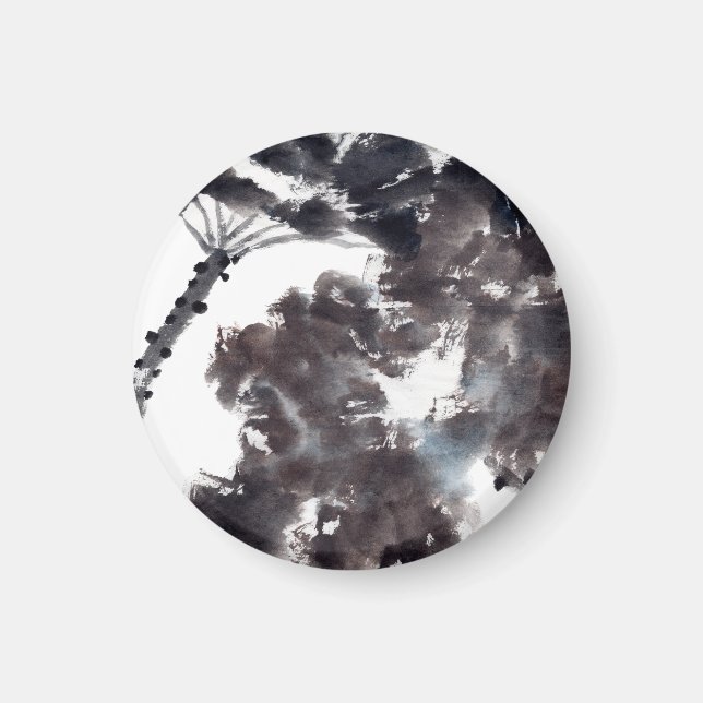 Asiatische Kunst mit Lotusblätter Motiv Magnet (Vorne)