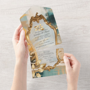 Asiatische künstlerische Orientalische Waves & Sce All In One Einladung