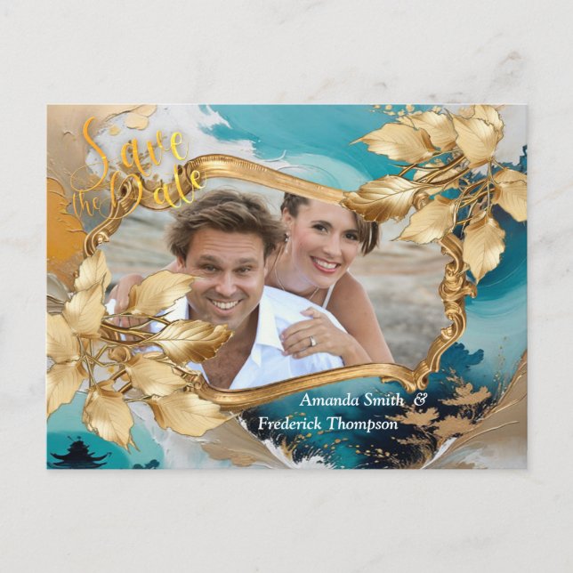 Asiatische künstlerische Orientalische Waves & Sce Ankündigungspostkarte (Vorderseite)