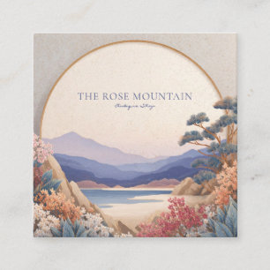 Asiatische Landschaft Goldener Kreis Floral Seren Quadratische Visitenkarte