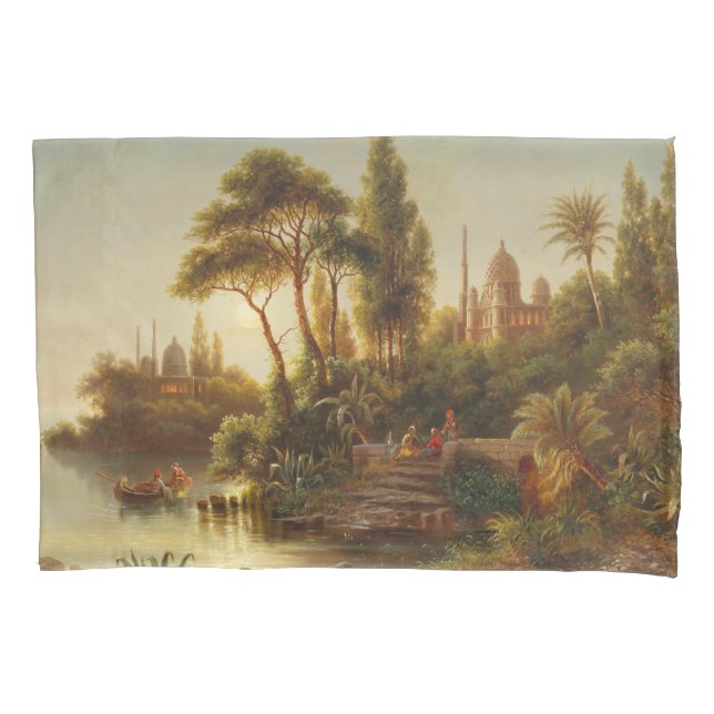 Asiatische Landschaft im Abend Licht (Sunset Art) Kissenbezug (Vorderseite-Links)