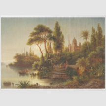 Asiatische Landschaft im Abend Licht (Sunset Art)