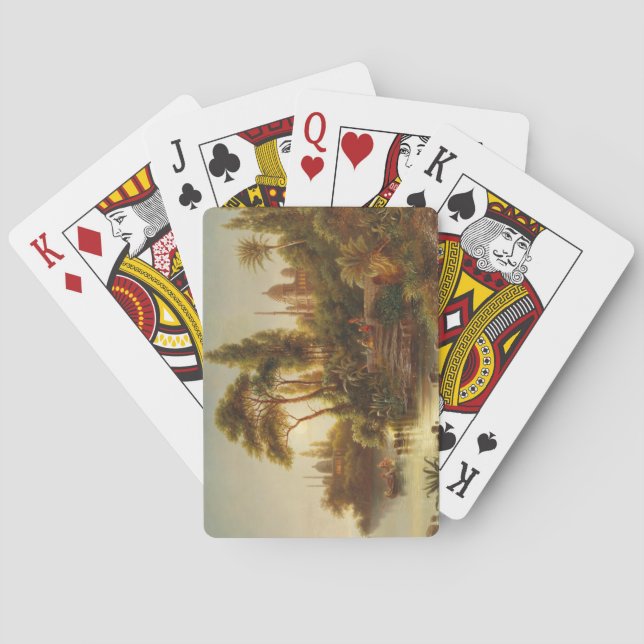 Asiatische Landschaft im Abend Licht (Sunset Art) Spielkarten (Rückseite)