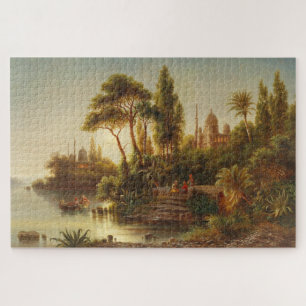 Asiatische Landschaft im Abendlicht (Sonnenunterga Puzzle