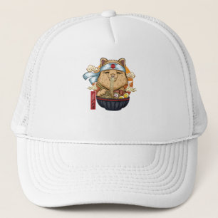 Asiatische Lebensmittelkatze Truckerkappe