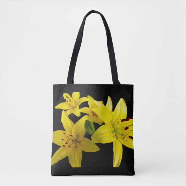 Asiatische Lilien auf schwarz (Vorderseite)