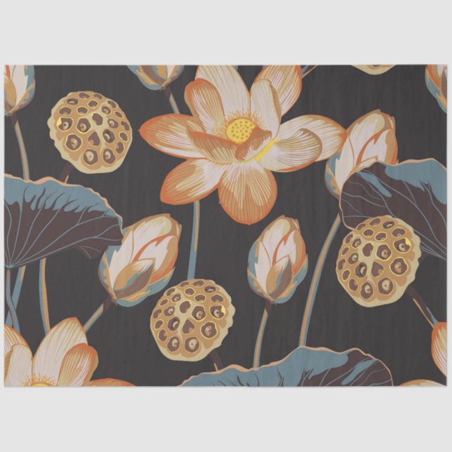 Asiatische Lotus-Blume. Seidenpapier (Vorderseite)