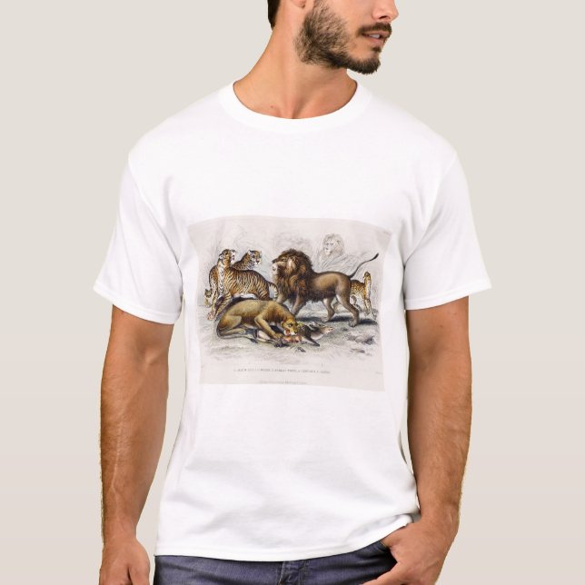 Asiatische Löwe, Löwe, Bengalischer Tiger, Leopard T-Shirt (Vorderseite)