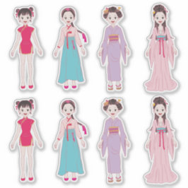 Asiatische Mädchen Aufkleber