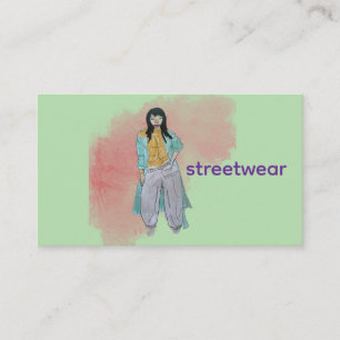 Asiatische Modeexpertin in Streetwear Visitenkarte