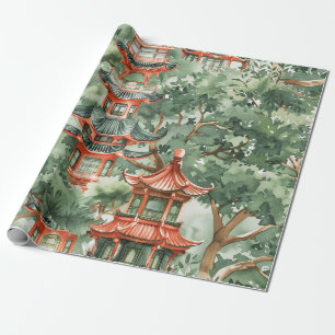 Asiatische Pagode in Verdant Landscape (17) Geschenkpapier