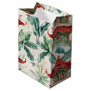 Asiatische Pagode in Verdant Landscape (2) Mittlere Geschenktüte