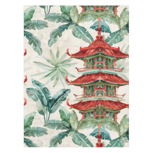 Asiatische Pagode in Verdant Landscape (2) Tischdecke