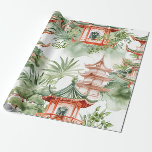 Asiatische Pagode in Verdant Landscape (3) Geschenkpapier