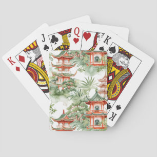 Asiatische Pagode in Verdant Landscape (3) Spielkarten