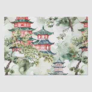 Asiatische Pagode in Verdant Landscape (4) Seidenpapier