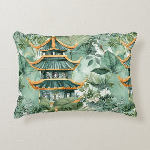 Asiatische Pagode in Verdant Landscape (6) Dekokissen