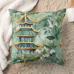 Asiatische Pagode in Verdant Landscape (6) Kissen