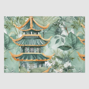 Asiatische Pagode in Verdant Landscape (6) Seidenpapier
